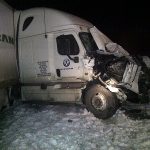 Three-semi collision on Highway 1