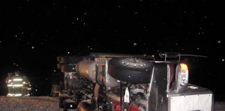 Icy roads likely cause of semi unit rollover