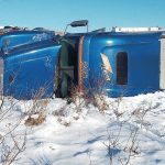 Accident Semi Rolloever