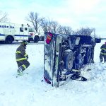Several rollovers caused by icy road conditions