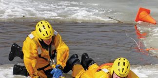 Firefighters taught ice and self-rescue skills