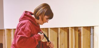 Dog learn obedience at training school