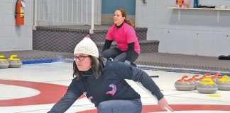 Ladies curl for breast cancer