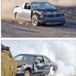 Car rally and mud bug includes two rollovers