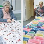 Good Shepherd quilting club knits for grieving parents