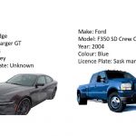 Vehicles stolen from Melville and Yorkton