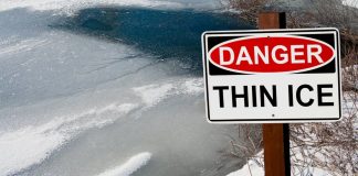Thin ice warning issued due to warm weather