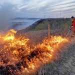 Firefighters battle Qu’Appelle Valley blaze