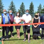 Ribbon cut on mini putt