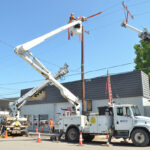 Utility poles and planned power outages in Indian Head