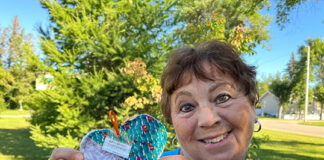 Quilted heart makes couples’ visit very special