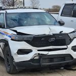 Police vehicle rammed during police chase