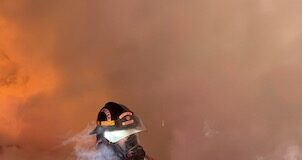 Firefighters battle landfill blaze through extreme cold