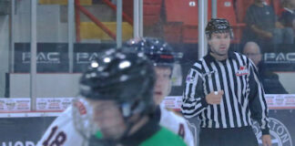 Wyonzek officiates Olympic hockey